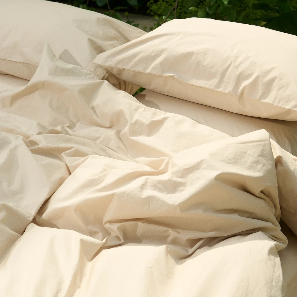 Perkal-Bettlaken - Beige | Beige | Spannbettlaken 90x200x25 cm