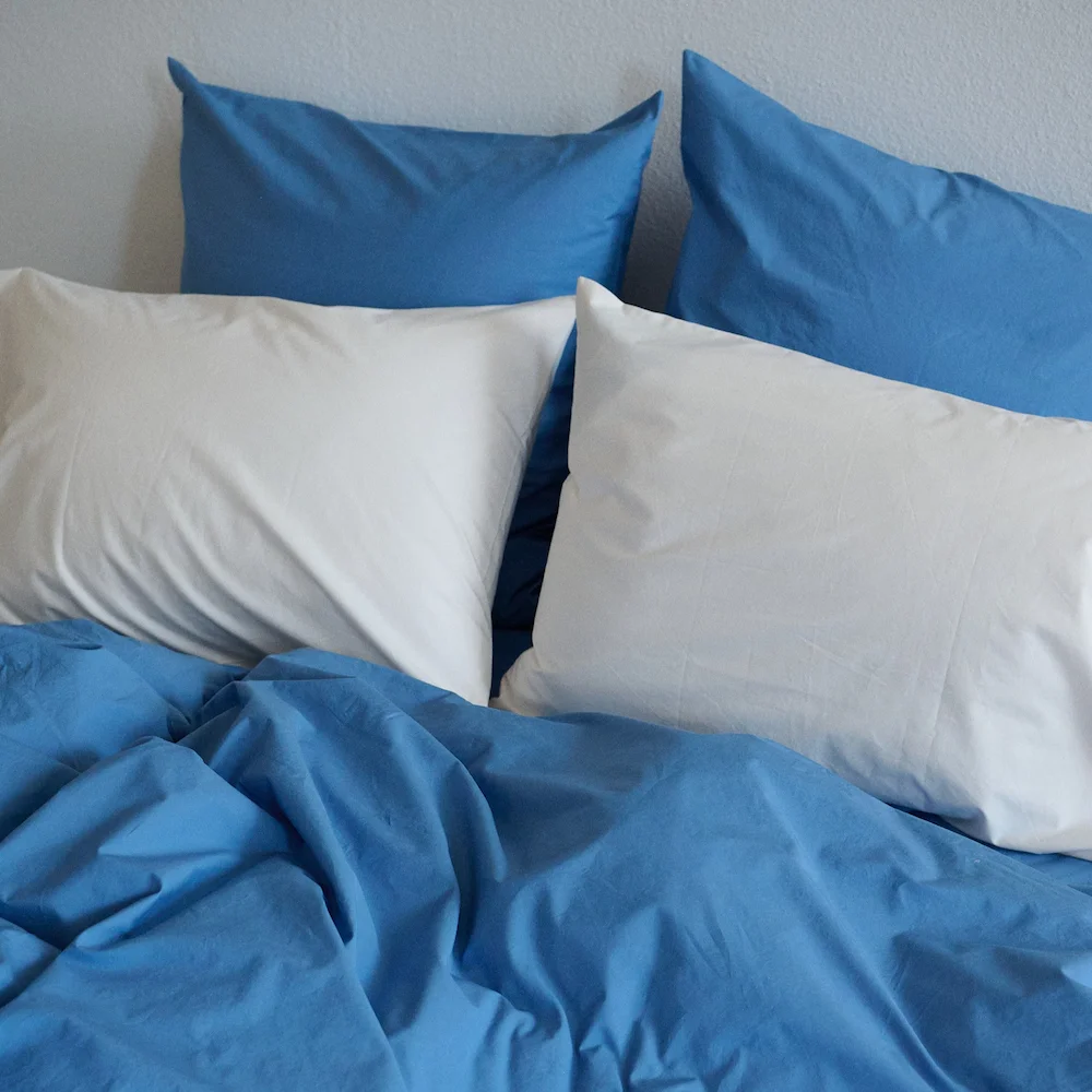 Bedroommood blue percale milk pillowcases