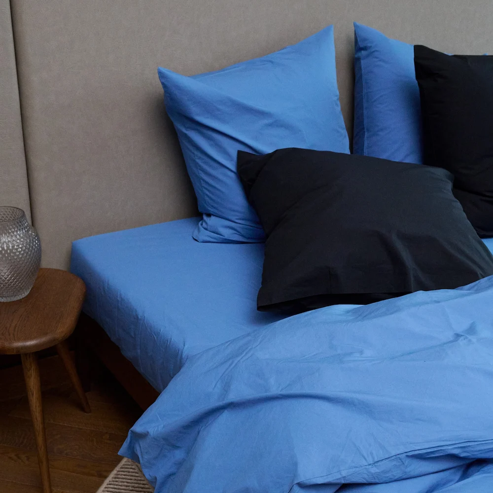 Bedroommood percale blue black