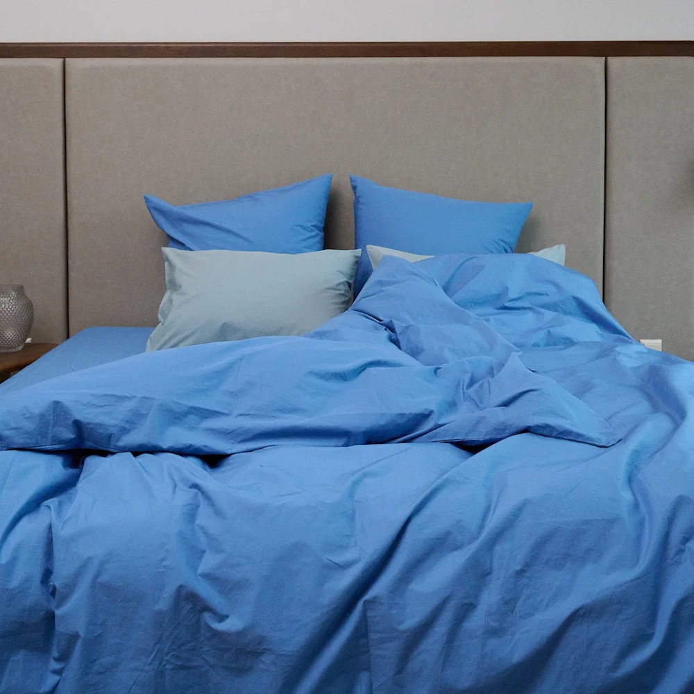 Perkal-Kissenbezug - Blue | Blue | 50x90 cm