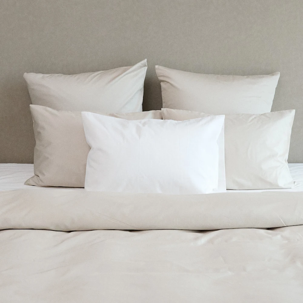 Satin-Kissenbezug - Beige | Beige | 80x80 cm