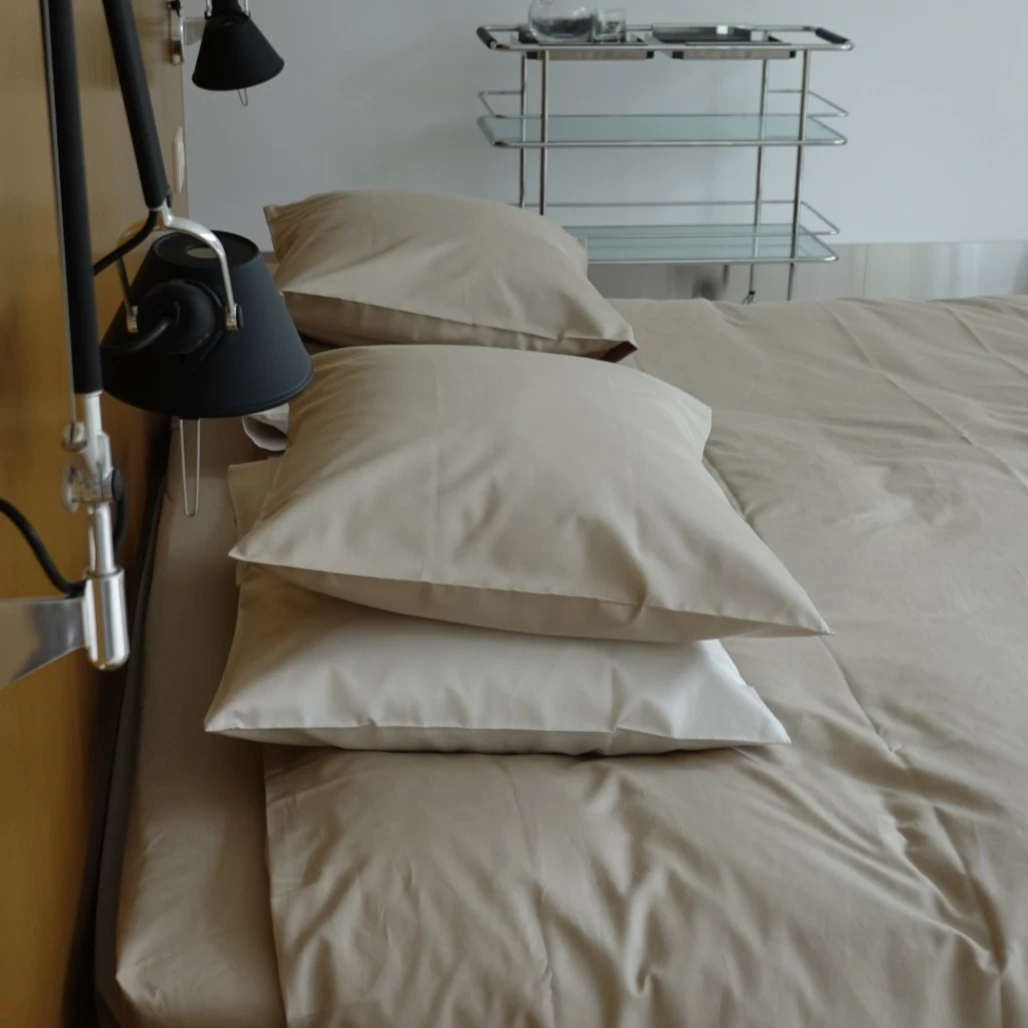 Satin-Bettbezug - Beige
