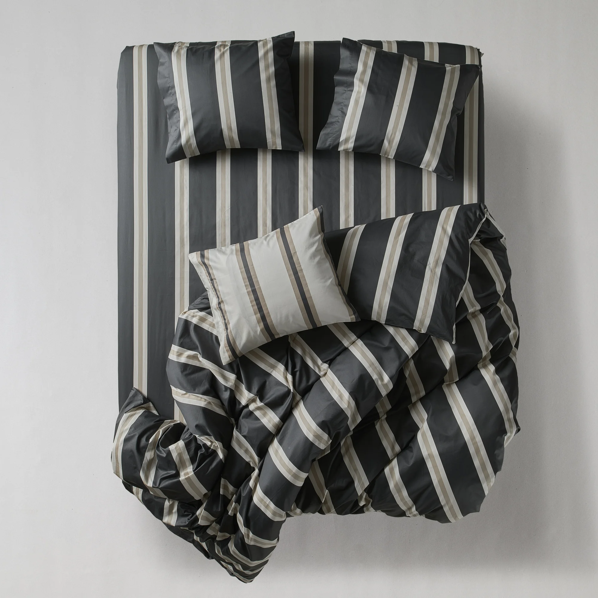 Bedroommood Sateen Graphite Stripes Cream Stripes Duo