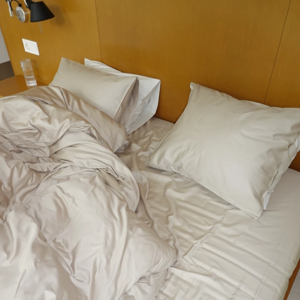 Satin-Bettbezug - Beige