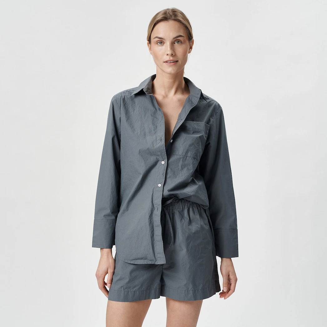 Bedroommood Julija Steponaviciute pyjama dark grey shirt and shorts sets
