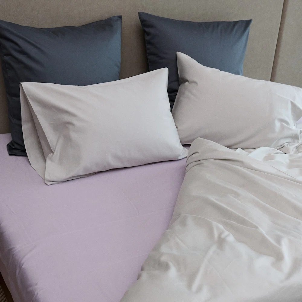 Bedroommood sateen lilacsheet darkgrey stone