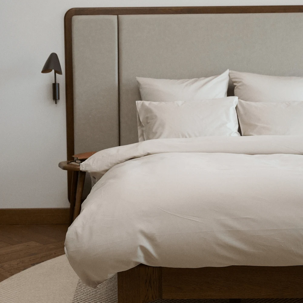 Satin-Kissenbezug - Beige | Beige | 80x80 cm
