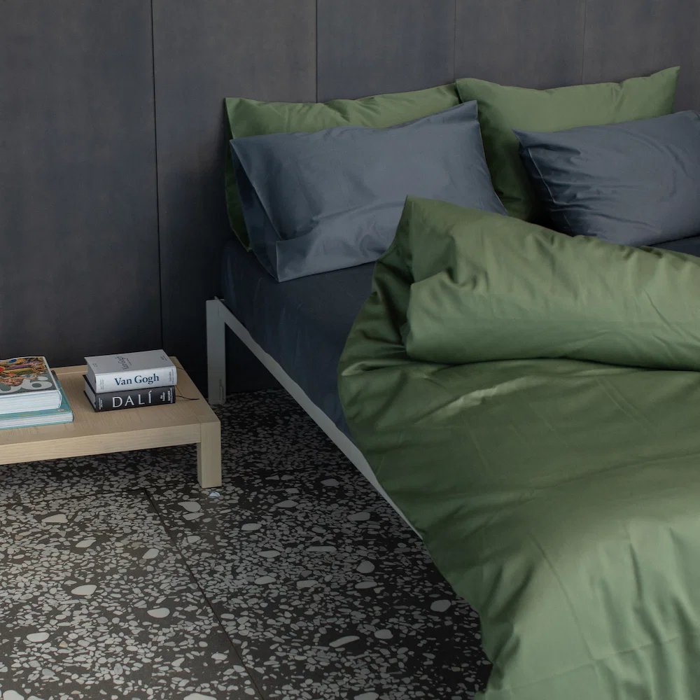 Bedroommood nordic forest x dark grey sateen