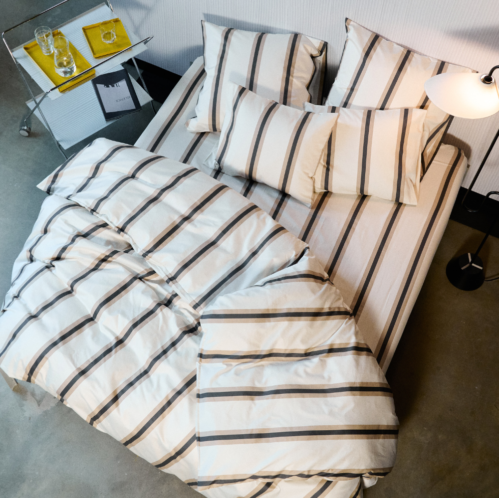 Bedroommood Satin Sheet Cream Stripes