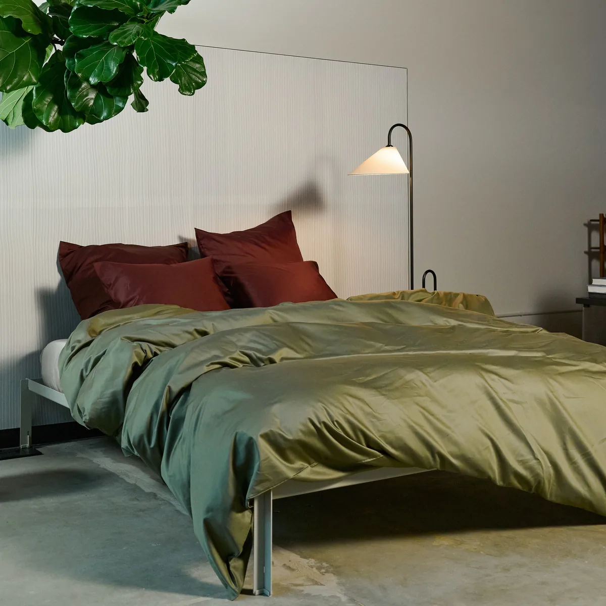 Satin-Bettbezug - NEW Olive | NEW - Olive | Doppel 220x240 cm