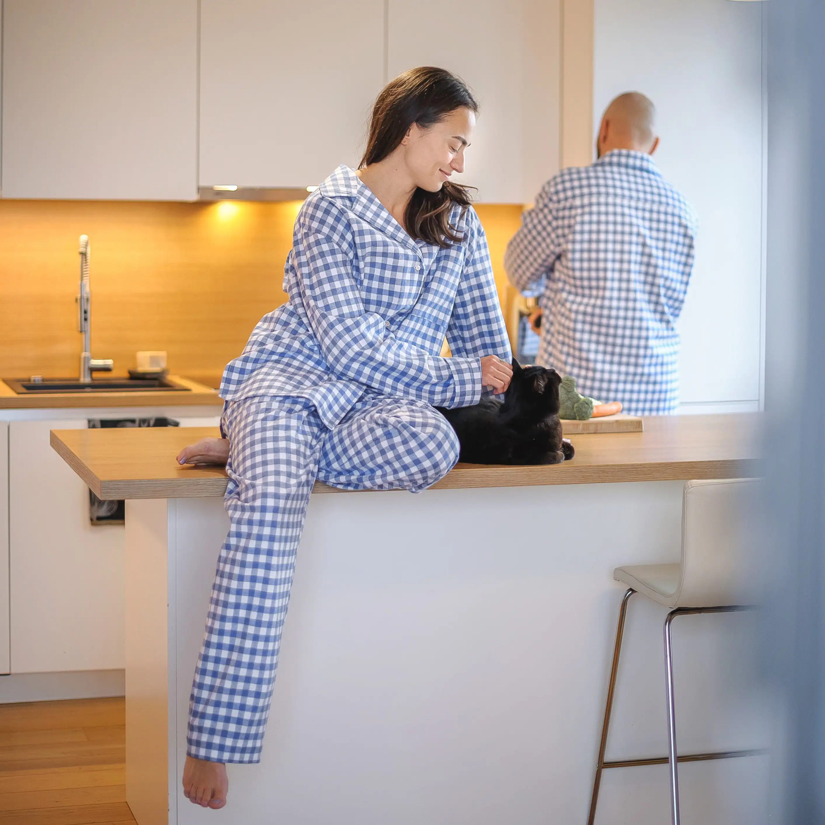 Weiches Flanell-Pyjama-Set mit Hose