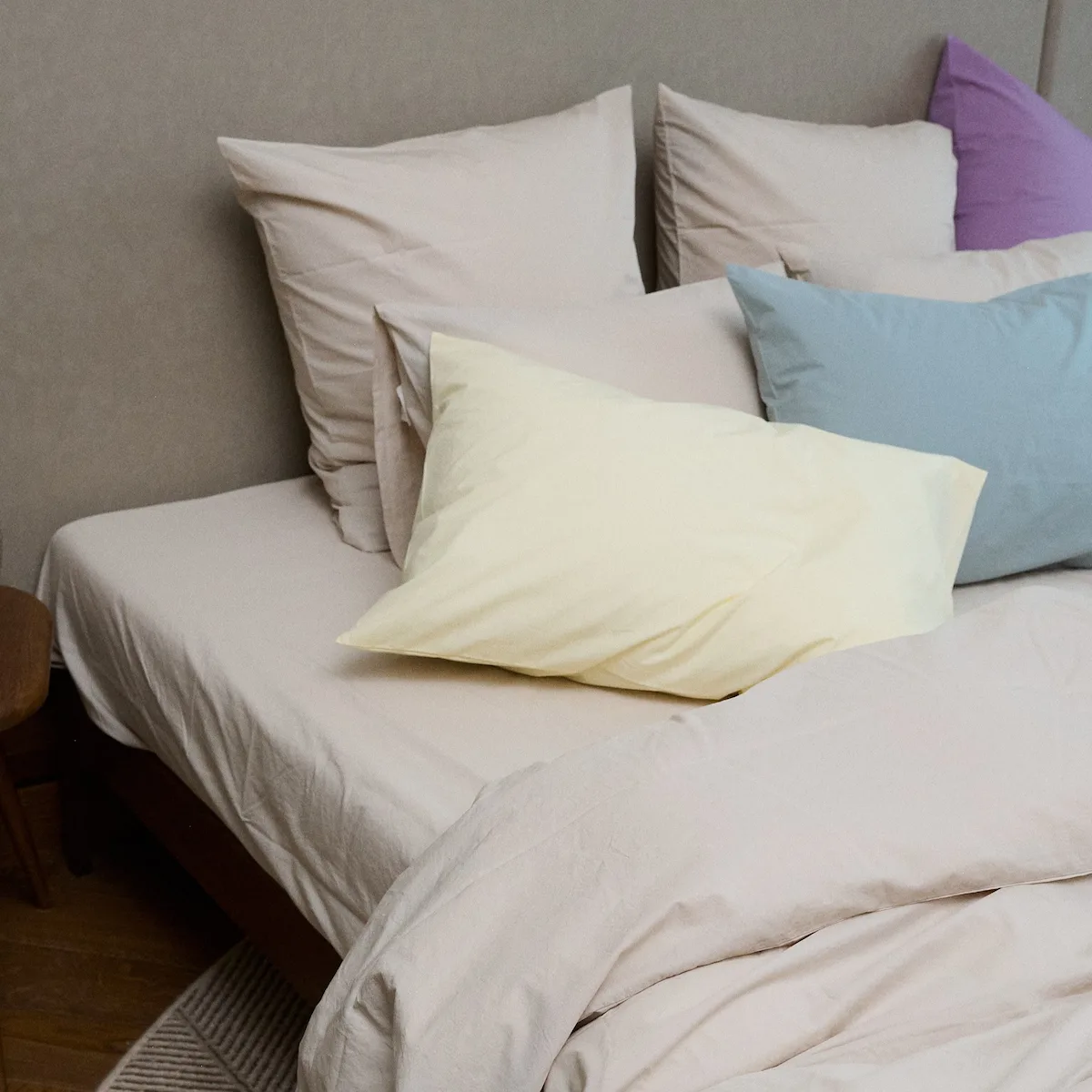 Bedroommood percale beige sage lavender