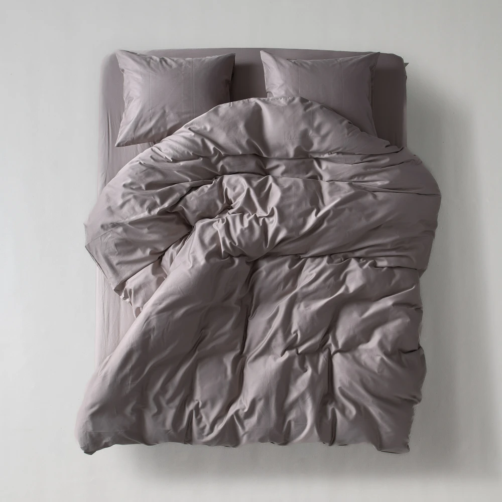 Satin-Bettbezug - Taupe | Taupe | Einzel 140x200 cm