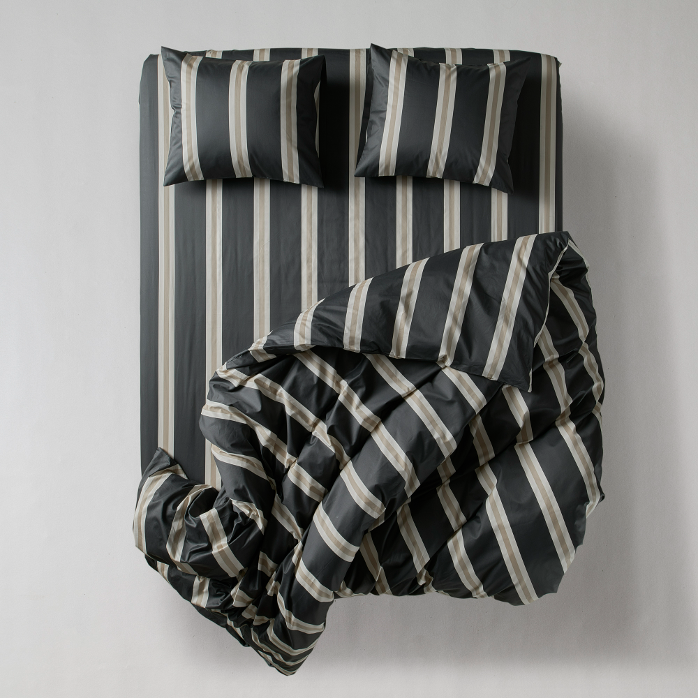 Satin-Bettbezug - NEW Graphite Stripes