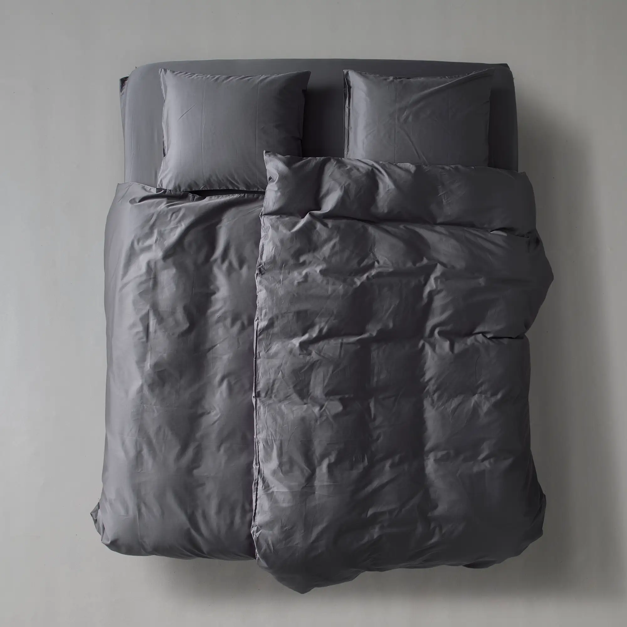 Satin-Bettbezug - Dark grey